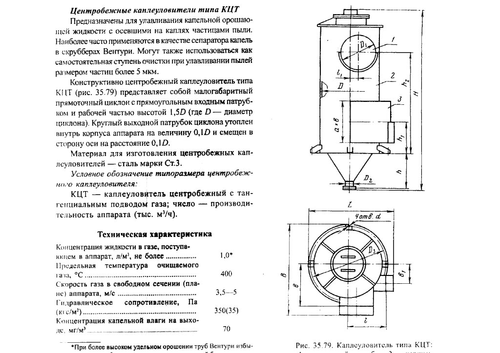 Чертеж каплеуловителя КЦТ в Пятигорске